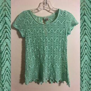 3/$15 Teal Lace Top